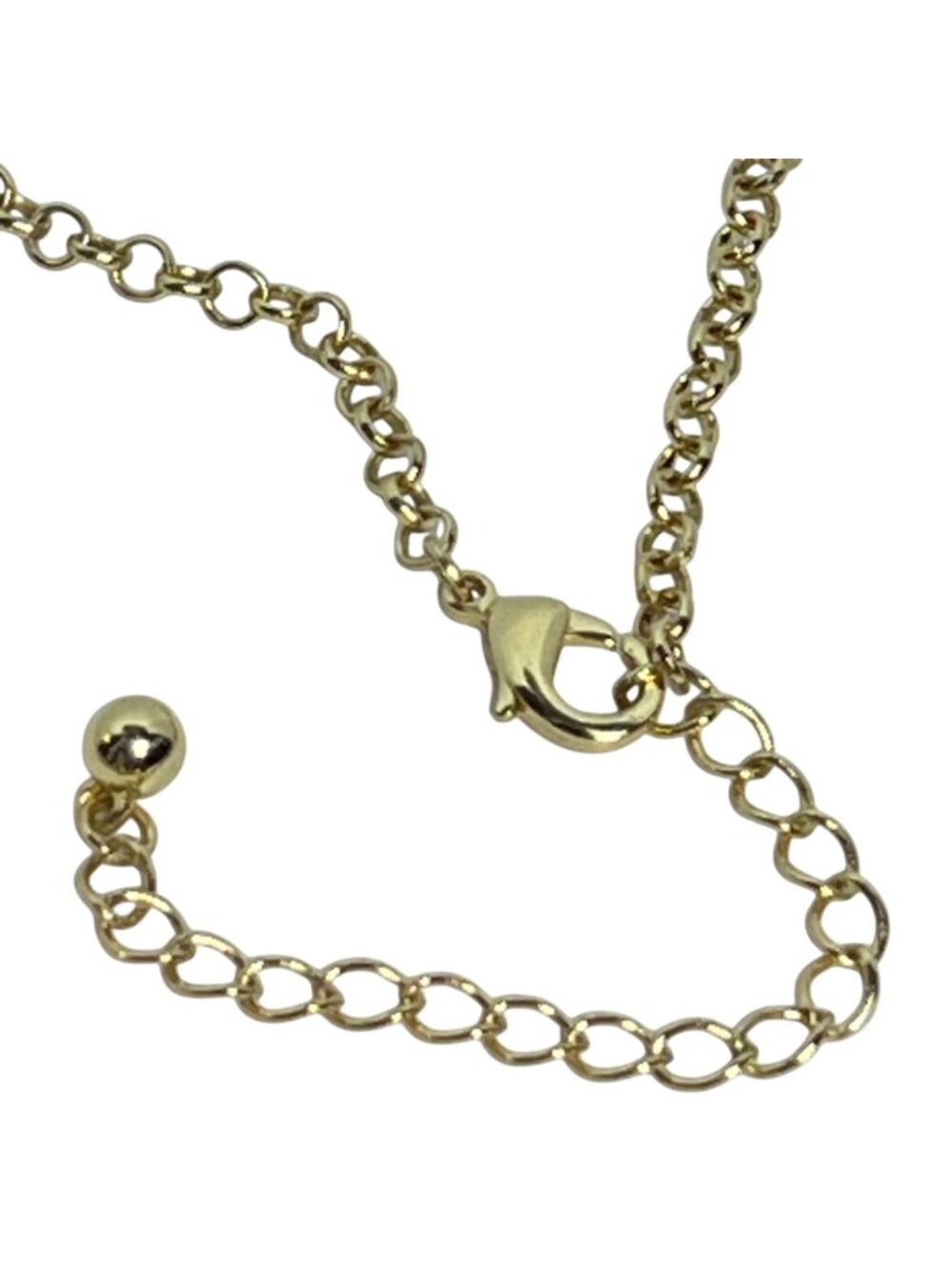Gold Tone And Multicolored Rectangle Crystal Bib Necklace (6378) - Picture 6 of 7